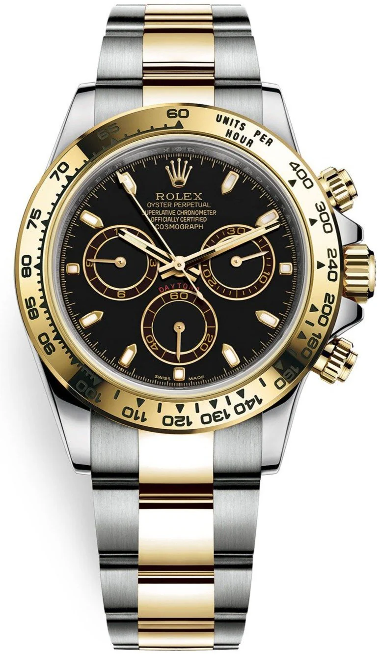 Rolex Daytona 40mm Yellow Rolesor Cosmograph - Black Index Dial